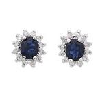 Blue Sapphire and Diamond Earrings